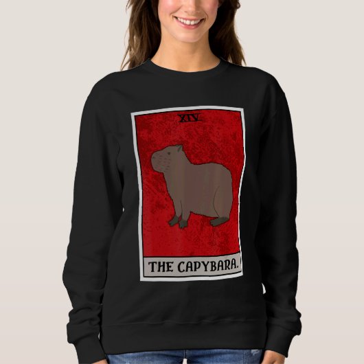 The Capybara Tarot Card Semi Aquatic Big Rodent Ca Sweatshirt (Vorderseite)