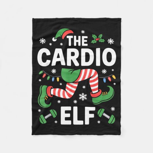 The Cardio Elf Funny Fitness Christmas Gym Workout Fleecedecke (Vorderseite)