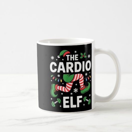 The Cardio Elf Funny Fitness Christmas Gym Workout Kaffeetasse (Rechts)