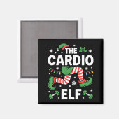The Cardio Elf Funny Fitness Christmas Gym Workout Magnet (Vorderseite/Rückseite)