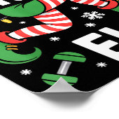 The Cardio Elf Funny Fitness Christmas Gym Workout Poster (Ecke)