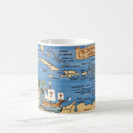 The Caribbean Map Mug Kaffeetasse (Mittel)