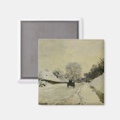 The Cart, oder Road under Snow at Honfleur, 1865 Magnet (Vorderseite/Rückseite)