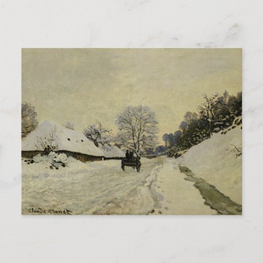 The Cart, oder Road under Snow at Honfleur, 1865 Postkarte (Vorderseite)