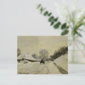 The Cart, oder Road under Snow at Honfleur, 1865 Postkarte (Stehend Vorderseite)