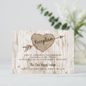 The Carved Heart Tree Wedding Collection Empfang Begleitkarte (Stehend Vorderseite)