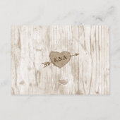 The Carved Heart Tree Wedding Collection Empfang Begleitkarte (Rückseite)