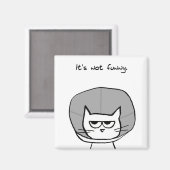 The Cat and the Cone of Shame - Funny Cat Magnet (Vorderseite/Rückseite)