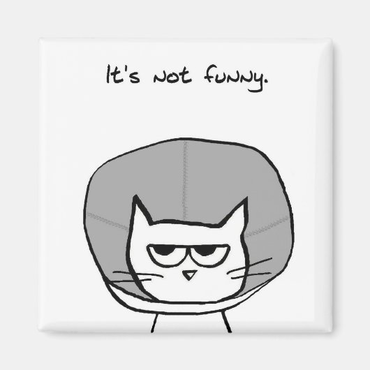 The Cat and the Cone of Shame - Funny Cat Magnet (Vorne)