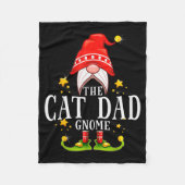 The Cat Dad Gnome Christmas Matching For Men Women Fleecedecke (Vorderseite)