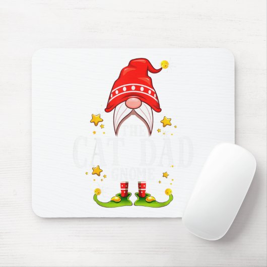 The Cat Dad Gnome Christmas Matching For Men Women Mousepad (Mit Mouse)