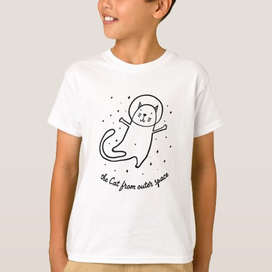 The Cat From Outer Space Funny Astronaut Kitty T-Shirt (Vorderseite)