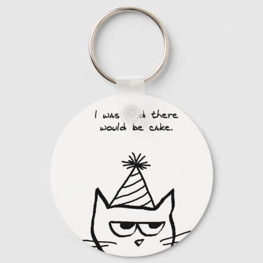 The Cat Hates Birthdays - Funny Cat Keychain Schlüsselanhänger (Vorderseite)