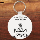 The Cat Hates Birthdays - Funny Cat Keychain Schlüsselanhänger (Vorderseite)