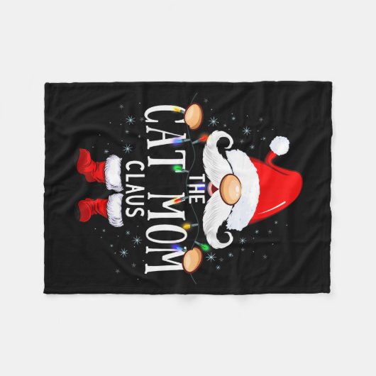 The Cat Mom Claus Christmas Matching Pajama Men Wo Fleecedecke (Vorderseite (Horizontal))