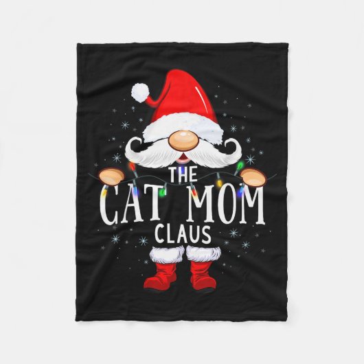 The Cat Mom Claus Christmas Matching Pajama Men Wo Fleecedecke (Vorderseite)