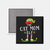 The Cat Mom Elf Christmas Matching Pajama Men Wome Magnet (Vorderseite/Rückseite)