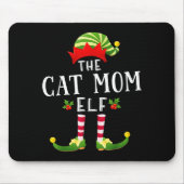 The Cat Mom Elf Christmas Matching Pajama Men Wome Mousepad (Vorne)