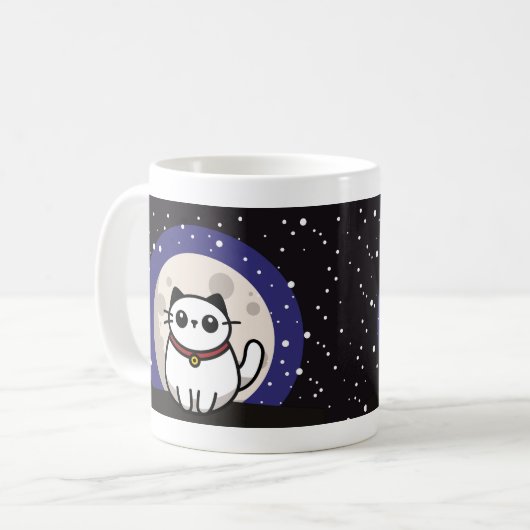 The Cat on the Moon Mug Tasse (Vorderseite Links)