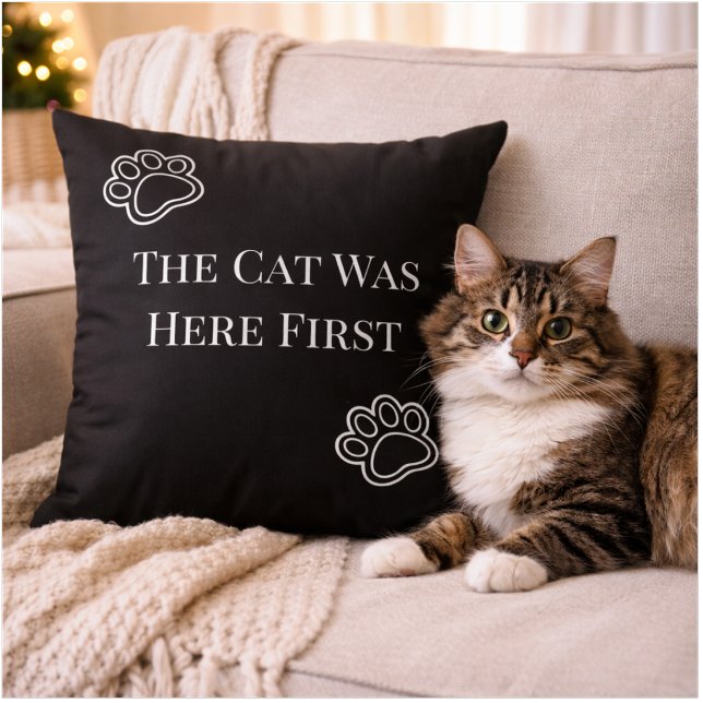 The Cat Was Here First Minimalist Pillow Kissen (Von Creator hochgeladen)