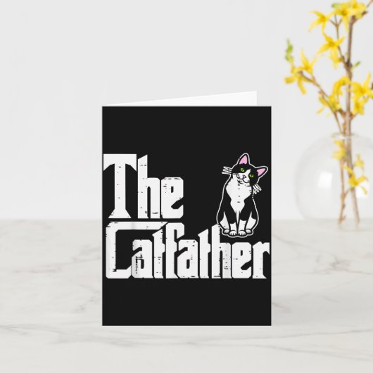 The Catfather Funny Kitten Cat Dad Fur Papa Daddy Karte (Gelbe Blume)