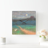 The Cat's Midnight Journey Quadratische Wanduhr (Zuhause)