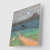 The Cat's Midnight Journey Quadratische Wanduhr (Winkel)