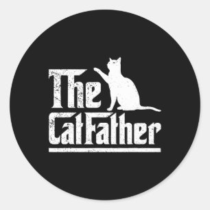 The Catvater Funny Cat Vater Vathers Day Movie Puf Runder Aufkleber