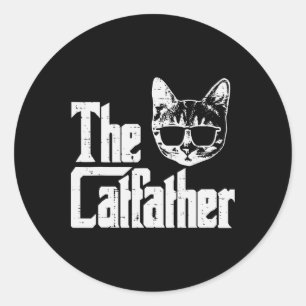 The Catvater Funny Cat Vater Vathers Day Movie Puf Runder Aufkleber