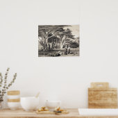 The Cedars of Lebanon, engraved by Freeman (sepia Poster (Küche)