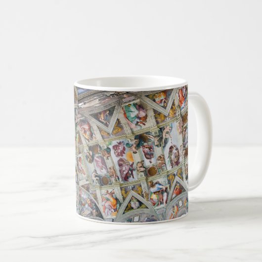 “ The ceiling of the Sistine Chapel ”,Michelangelo Kaffeetasse (VorderseiteRechts)