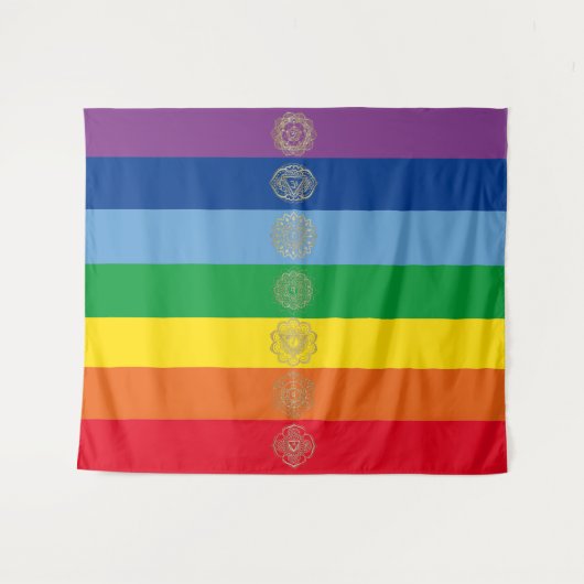 The Chakras - Tapestry Wandteppich (Vorderseite (Horizontal))