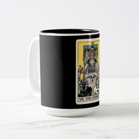 The Chariot Tarot Zweifarbige Tasse (Vorderseite Links)