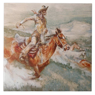 "The Chase" Western Art von Edward Borein Fliese