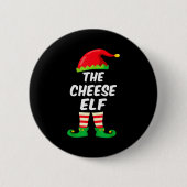 The Cheese Elf Family Matching Funny Christmas Cos Button (Vorderseite)