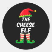 The Cheese Elf Family Matching Funny Christmas Cos Runder Aufkleber (Vorderseite)