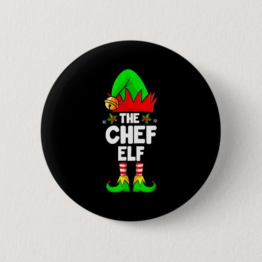 The Chef Elf Shirt Matching Family Chef Christmas Button (Vorderseite)
