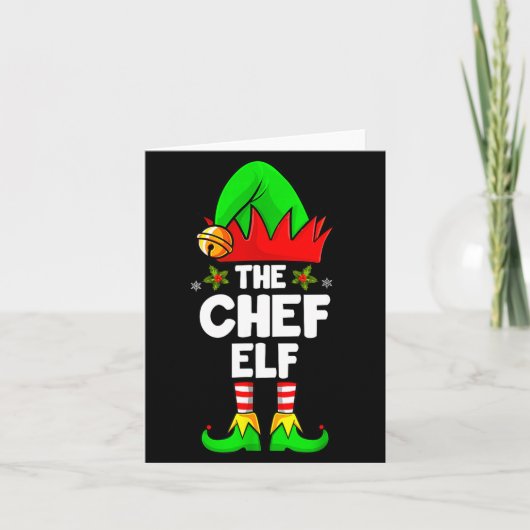 The Chef Elf Shirt Matching Family Chef Christmas  Karte (Vorderseite)