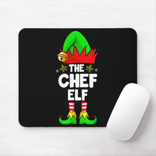 The Chef Elf Shirt Matching Family Chef Christmas Mousepad (Mit Mouse)
