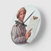 The Cherokee Scholar, Sequoyah (1776-1843) (Farbe Runde Wanduhr (Winkel)