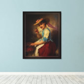 The Cherry Girl von Adolphe Piot Leinwanddruck (Insitu (Holzboden))