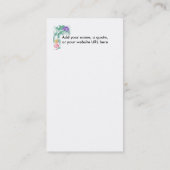 "The Cheshire Cat" von "Alice im Wunderland" Visitenkarte (Rückseite)