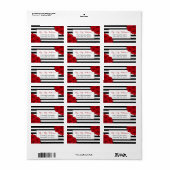 The Chic Modern Luxe Wedding Collection - Rote Ros Adressaufkleber (Vorne)