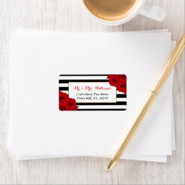 The Chic Modern Luxe Wedding Collection - Rote Ros Adressaufkleber