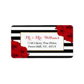 The Chic Modern Luxe Wedding Collection - Rote Ros Adressaufkleber (Vorne)