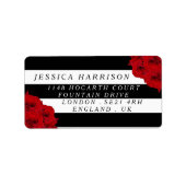 The Chic Modern Luxe Wedding Collection - Rote Ros Adressaufkleber (Vorne)