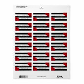 The Chic Modern Luxe Wedding Collection - Rote Ros Adressaufkleber (Vorne)