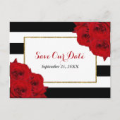 The Chic Modern Luxe Wedding Collection - Rote Ros Ankündigungspostkarte (Vorderseite)