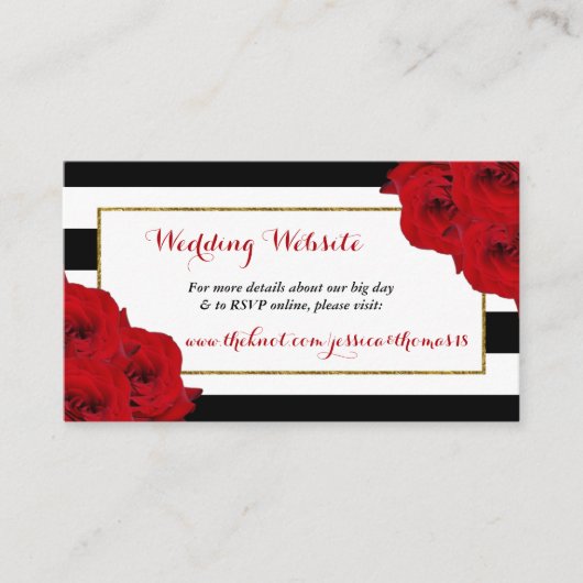 The Chic Modern Luxe Wedding Collection - Rote Ros Begleitkarte (Vorderseite)