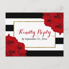 The Chic Modern Luxe Wedding Collection - Rote Ros Einladungspostkarte